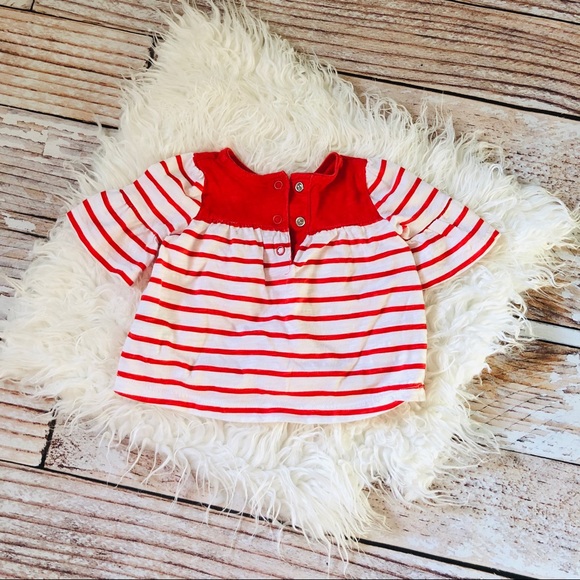 Carter’s Red Striped Baby Tunic - Size 6 months - Picture 2 of 4